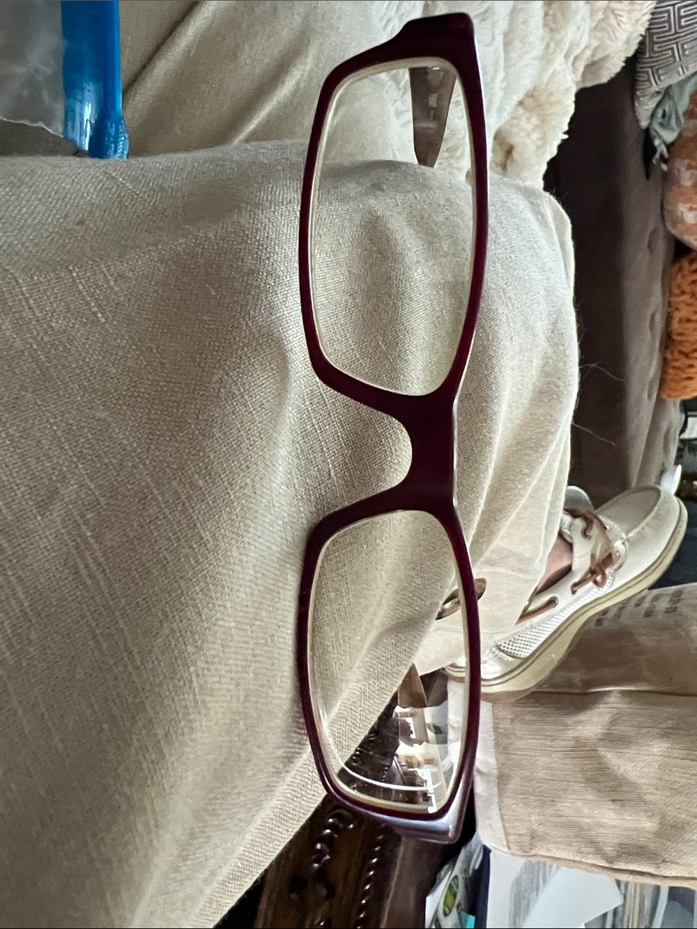 Versace Burgundy Rectangular Reading Glasses Frame vintage with case excellent